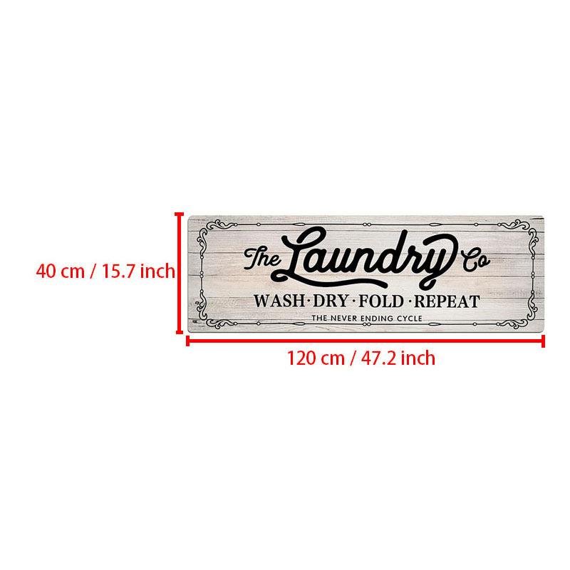 Letter Print Laundry Room Floor Mat Soft Waterproof Bath Rug