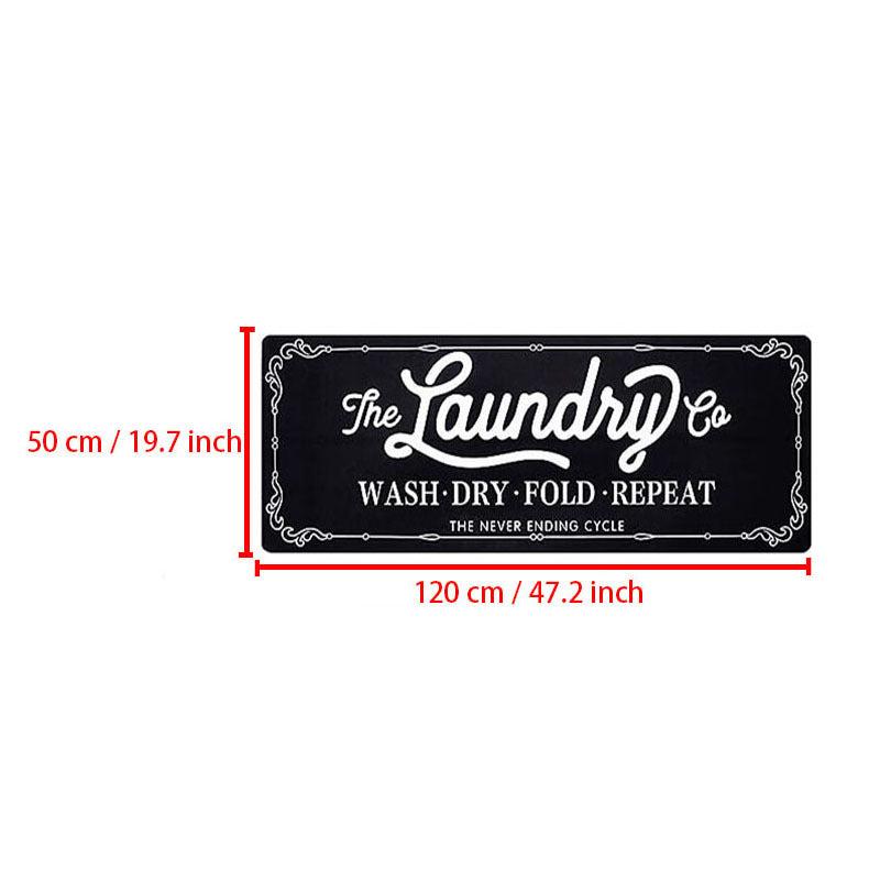 Letter Print Laundry Room Floor Mat Soft Waterproof Bath Rug