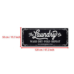 Letter Print Laundry Room Floor Mat Soft Waterproof Bath Rug