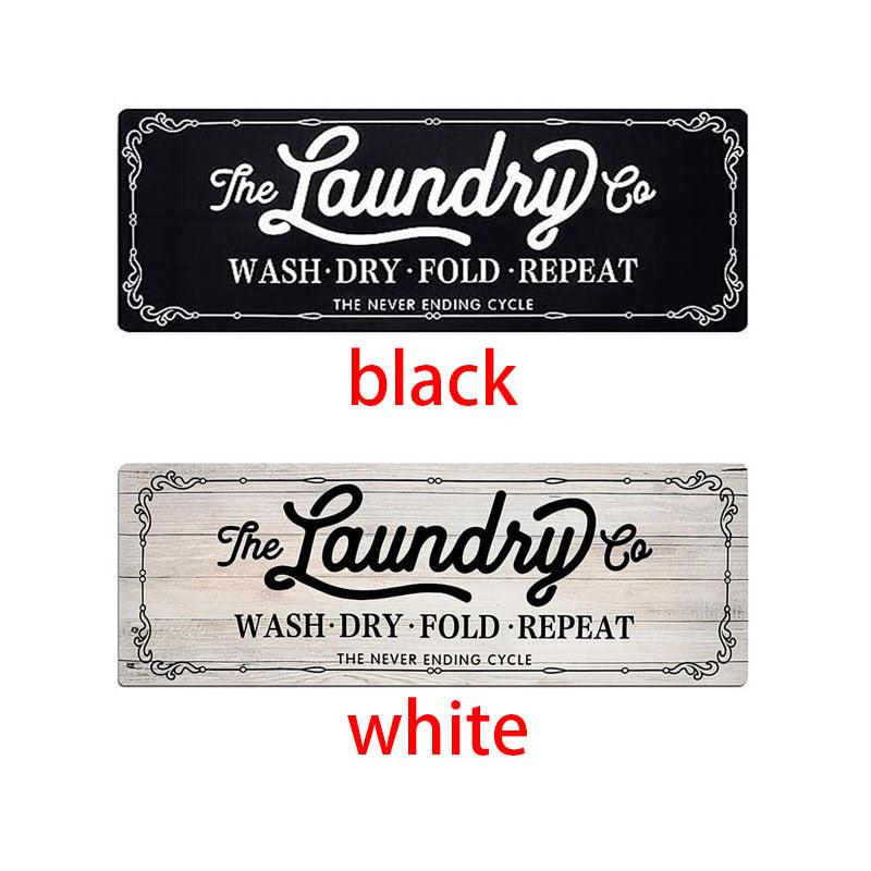 Letter Print Laundry Room Floor Mat Soft Waterproof Bath Rug