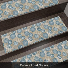 Woven Floral Print Stair Mat Non slip Carpet Indoor Stair Rug