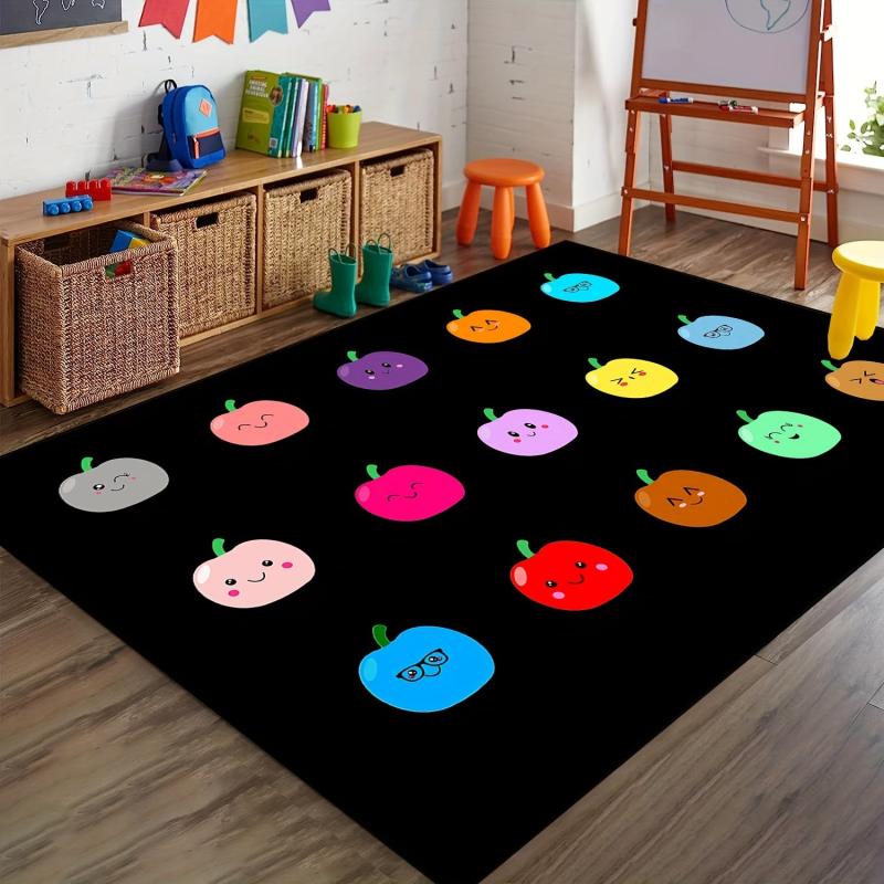 Fruit Seating Classroom Carpet 15 Seats Rainbow Area Rug
