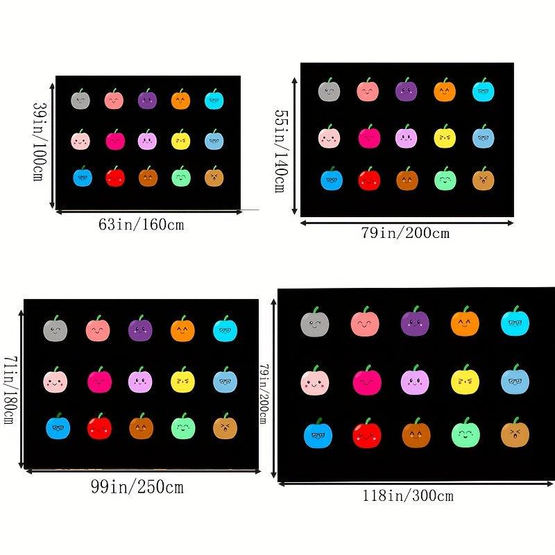 Fruit Seating Classroom Carpet 15 Seats Rainbow Area Rug