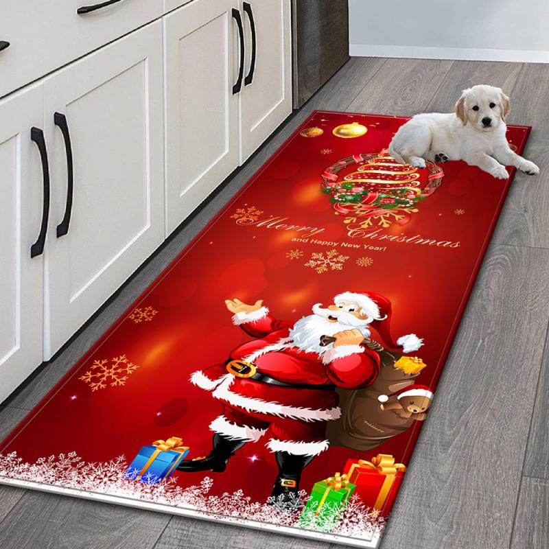 Christmas Santa Area Rug Non Slip Holiday Carpet Runner