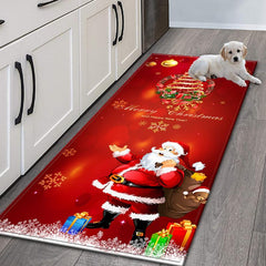 Christmas Santa Area Rug Non Slip Holiday Carpet Runner