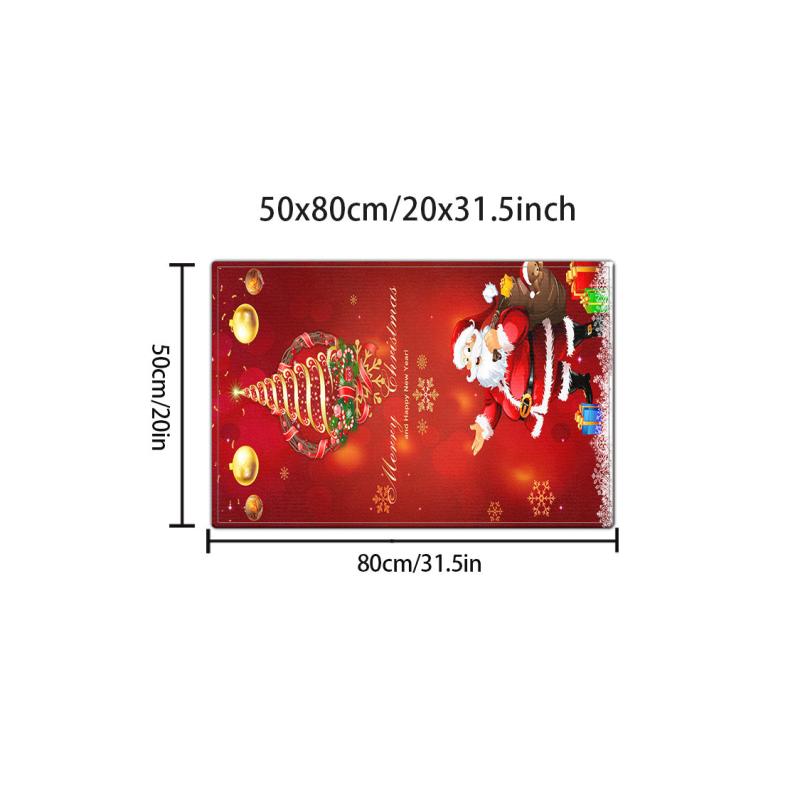 Christmas Santa Area Rug Non Slip Holiday Carpet Runner