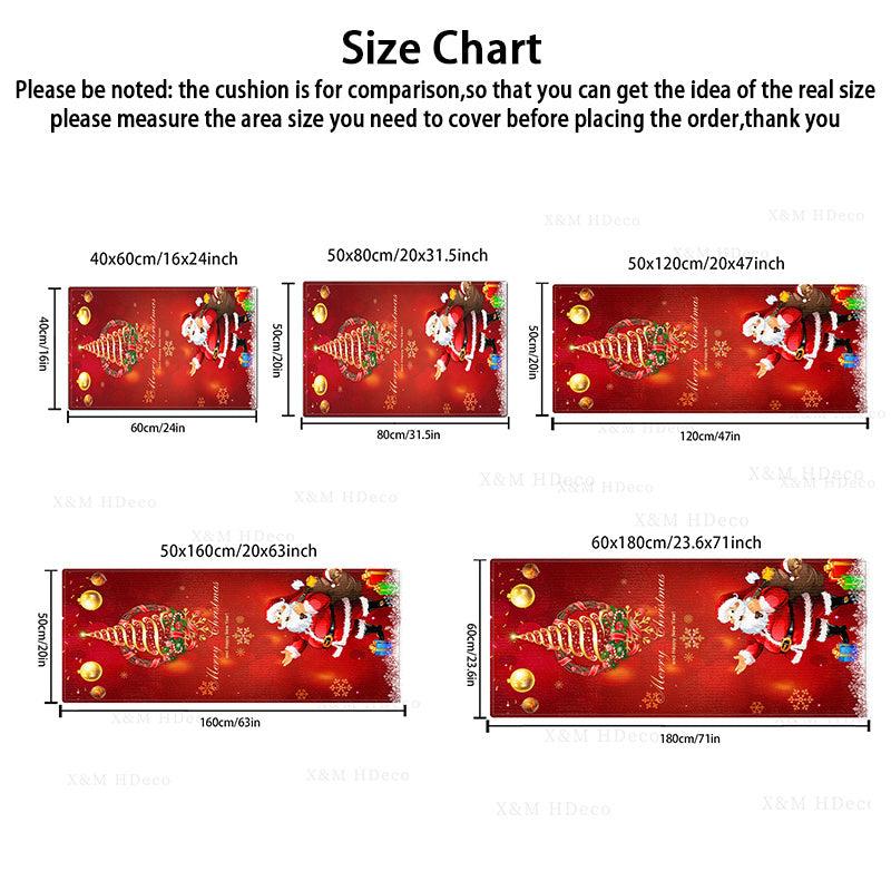 Christmas Santa Area Rug Non Slip Holiday Carpet Runner