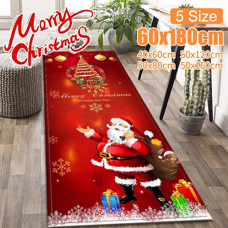Christmas Santa Area Rug Non Slip Holiday Carpet Runner