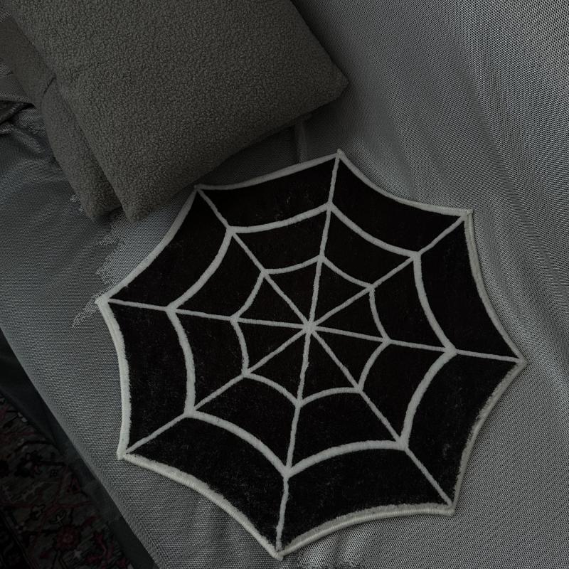 Halloween Kitchen Rug Spider Web Mat Pumpkin Floor Mat Soft and Comfortable