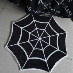 Halloween Kitchen Rug Spider Web Mat Pumpkin Floor Mat Soft and Comfortable