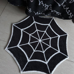 Halloween Kitchen Rug Spider Web Mat Pumpkin Floor Mat Soft and Comfortable
