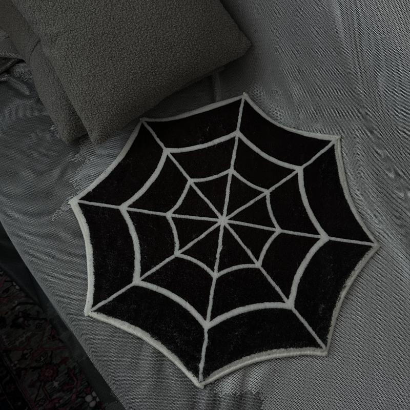 Halloween Kitchen Rug Spider Web Mat Pumpkin Floor Mat Soft and Comfortable