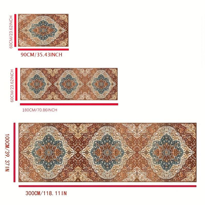 Boho Vintage Runner Rug Non Slip Stair Kitchen Mat Oriental Throw Rug