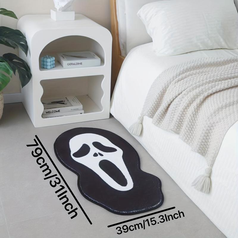 Large Skull Bath Mat Fluffy Soft Plush Non Slip Bathroom Rug Mats