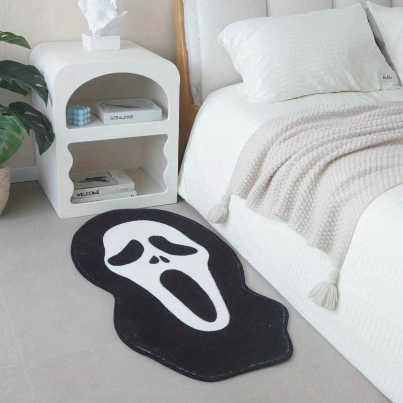 Large Skull Bath Mat Fluffy Soft Plush Non Slip Bathroom Rug Mats