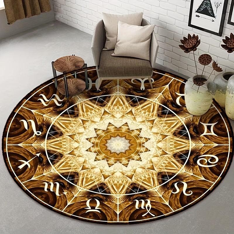 Twelve Constellations Circular Carpet Floor Mat Net Red Household Decor