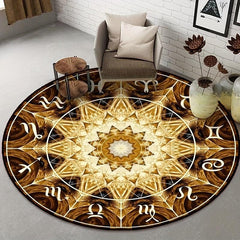 Twelve Constellations Circular Carpet Floor Mat Net Red Household Decor