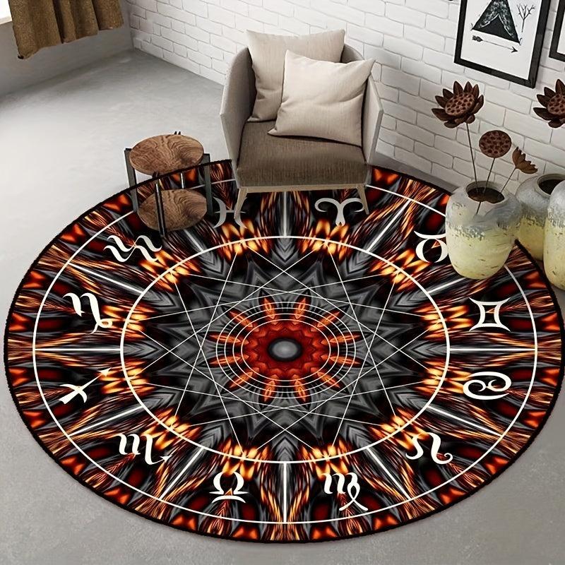 Twelve Constellations Circular Carpet Floor Mat Net Red Household Decor