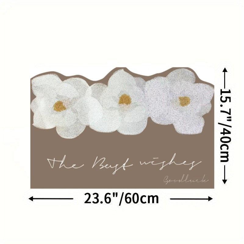 1pc Floral Indoor Door Mat Irregular Entrance Mat Outdoor Mat