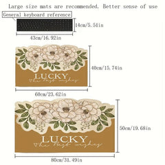 1pc Floral Indoor Door Mat Irregular Entrance Mat Outdoor Mat