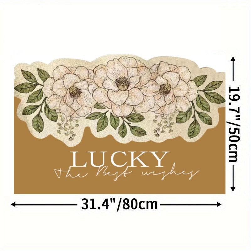 1pc Floral Indoor Door Mat Irregular Entrance Mat Outdoor Mat
