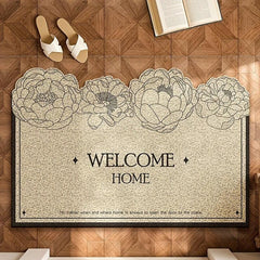 1pc Floral Indoor Door Mat Irregular Entrance Mat Outdoor Mat