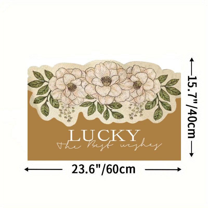 1pc Floral Indoor Door Mat Irregular Entrance Mat Outdoor Mat