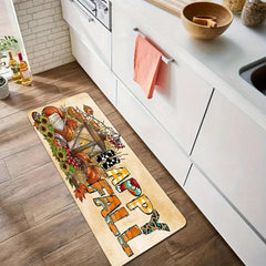 HAPPY FALL Pumpkin Kitchen Rug Waterproof Runner Rug Floor Mat