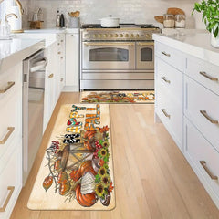 HAPPY FALL Pumpkin Kitchen Rug Waterproof Runner Rug Floor Mat
