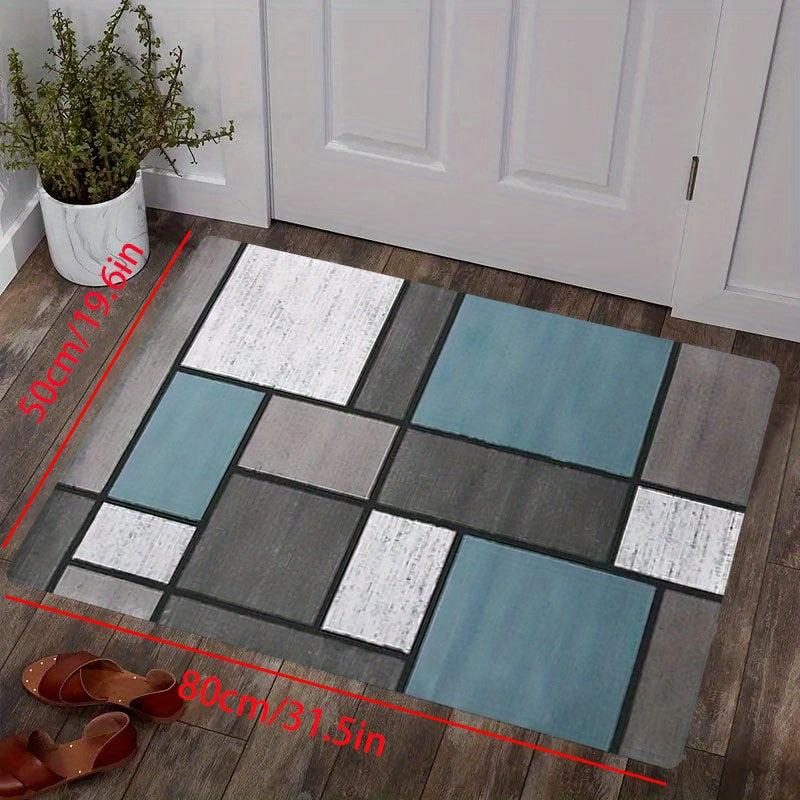 Geometric Pattern Patchwork Printed Floor Mats Soft Machine Washable