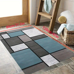 Geometric Pattern Patchwork Printed Floor Mats Soft Machine Washable