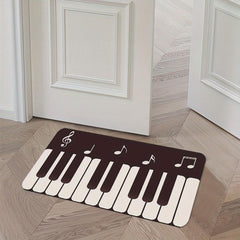Grey Piano Keys Kitchen Mat Non Slip Washable Area Rug 15.7x23.6in