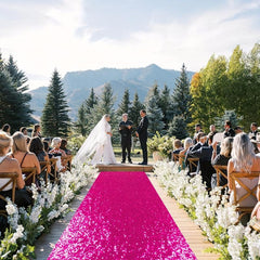 Hot Pink Sequin Aisle Runner 2FTx15FT for Weddings