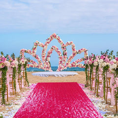 Hot Pink Sequin Aisle Runner 2FTx15FT for Weddings