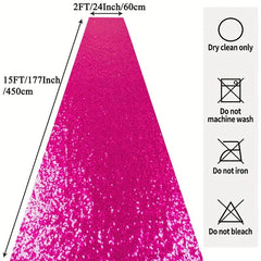 Hot Pink Sequin Aisle Runner 2FTx15FT for Weddings