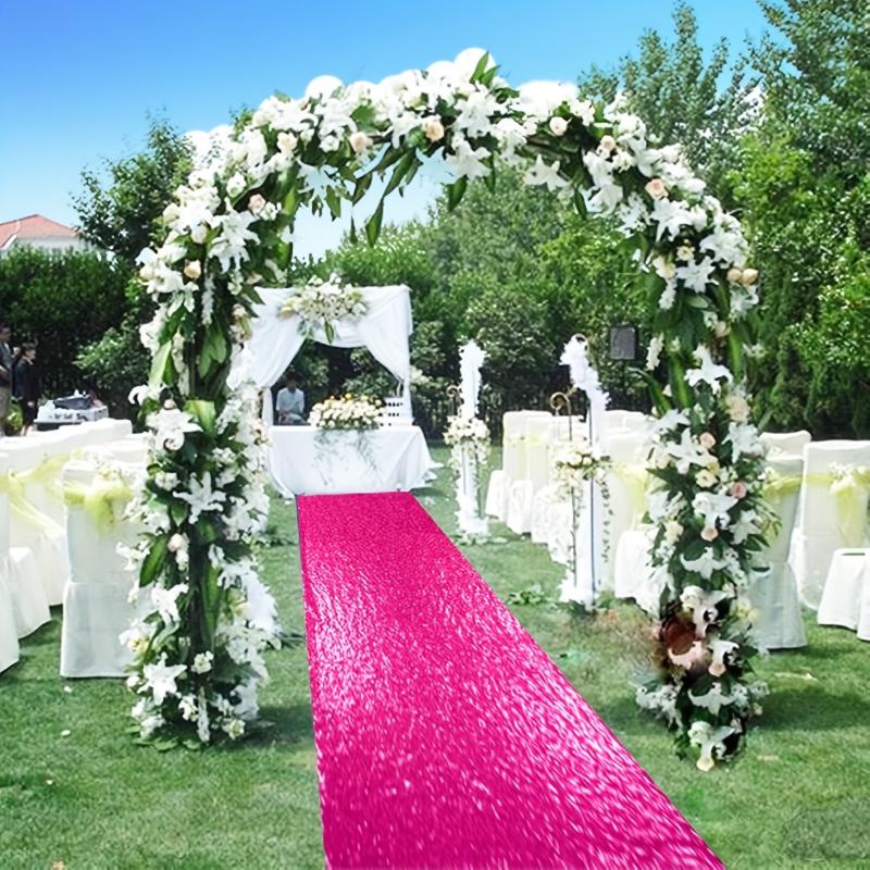 Hot Pink Sequin Aisle Runner 2FTx15FT for Weddings