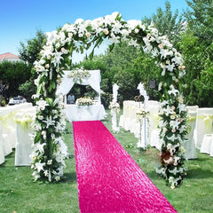 Hot Pink Sequin Aisle Runner 2FTx15FT for Weddings