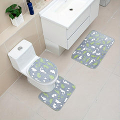 3pcs Luminous Floor Mat Sponge Bath Mat Set Non Slip Durable Bathroom Rug