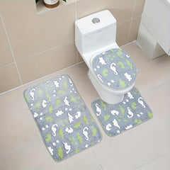 3pcs Luminous Floor Mat Sponge Bath Mat Set Non Slip Durable Bathroom Rug