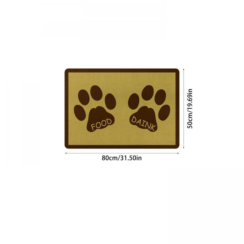 Pet Footprint Printed Floor Mat Non-slip Absorbent Bath Mat