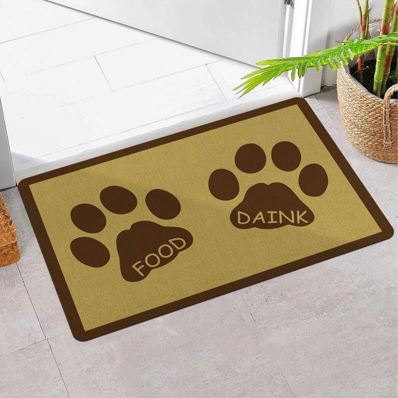 Pet Footprint Printed Floor Mat Non-slip Absorbent Bath Mat