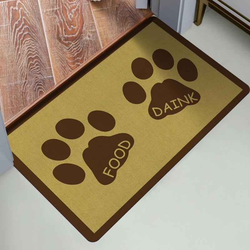 Pet Footprint Printed Floor Mat Non-slip Absorbent Bath Mat