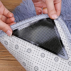 4pcs Carpet Floor Mat Non slip Fixed Sticker Triangular Rubber Pu Household
