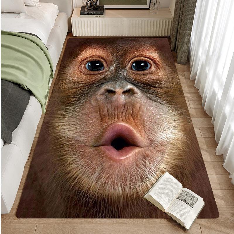 Funny Monkey Baboon Kitchen Rug Soft Floor Mat Non-slip Living Room Decor