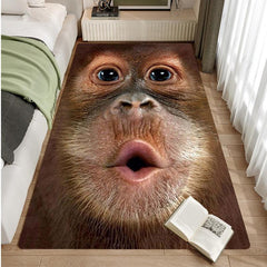 Funny Monkey Baboon Kitchen Rug Soft Floor Mat Non-slip Living Room Decor
