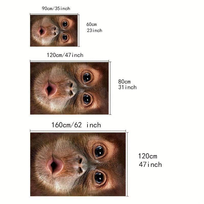 Funny Monkey Baboon Kitchen Rug Soft Floor Mat Non-slip Living Room Decor