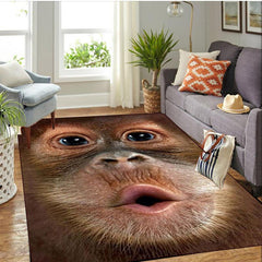 Funny Monkey Baboon Kitchen Rug Soft Floor Mat Non-slip Living Room Decor