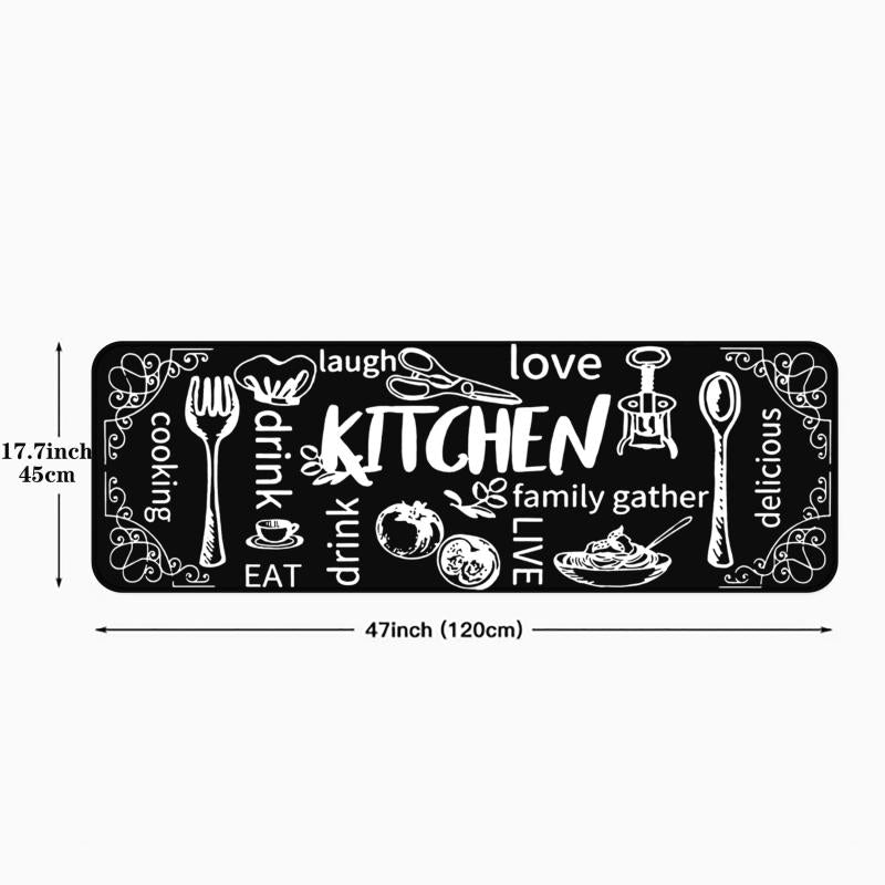 Vintage Anti-fatigue Kitchen Mat Non-slip Polyester Carpet Absorbent Bath Mat