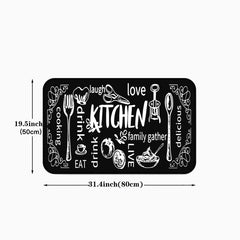 Vintage Anti-fatigue Kitchen Mat Non-slip Polyester Carpet Absorbent Bath Mat