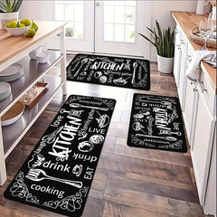 Vintage Anti-fatigue Kitchen Mat Non-slip Polyester Carpet Absorbent Bath Mat